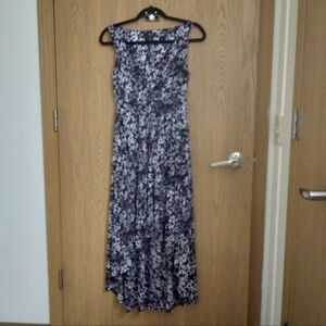 Simply Vera Vera Wang Purple and Gray Floral High Low Sleeveless Dress